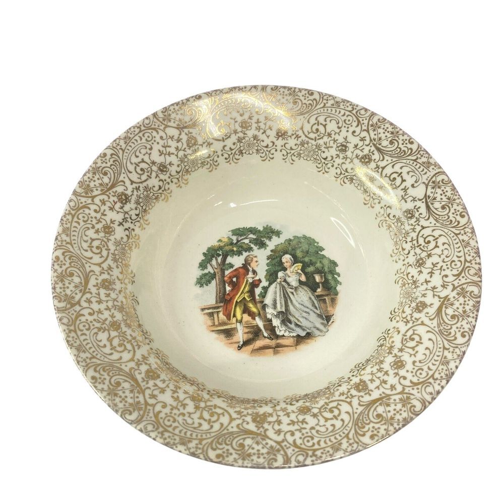 Vtg Royal China 22K Gold Colonial Gold USA Fruit Dessert Bowl 6‎ 3/8" Porcelain